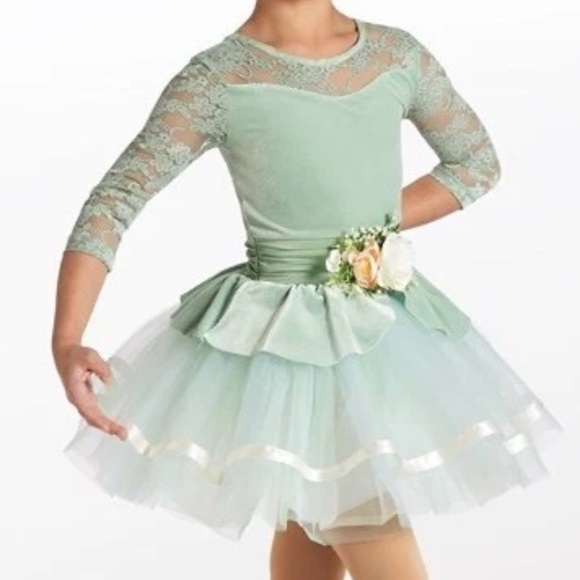Weissman Other - Weissman | Green Velour and Lace Dance Tutu, Size IC